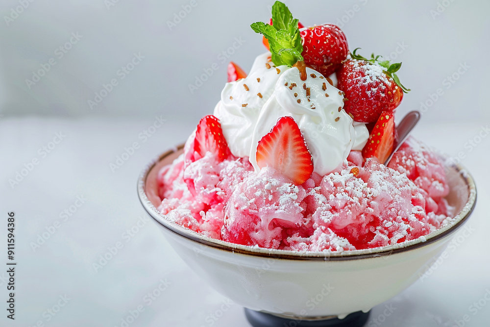 strawberry ice cream with mint strawberry ice cream with mint