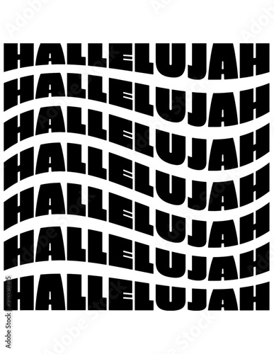 HALLELUJAH BLACK AND WHITE VECTOR