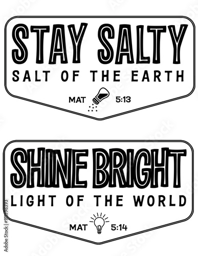 STAY SALTY SHINE BRIGHT BADGES VECTOR