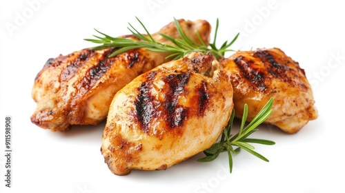 Grilled Chicken Legs with Rosemary Sprigs