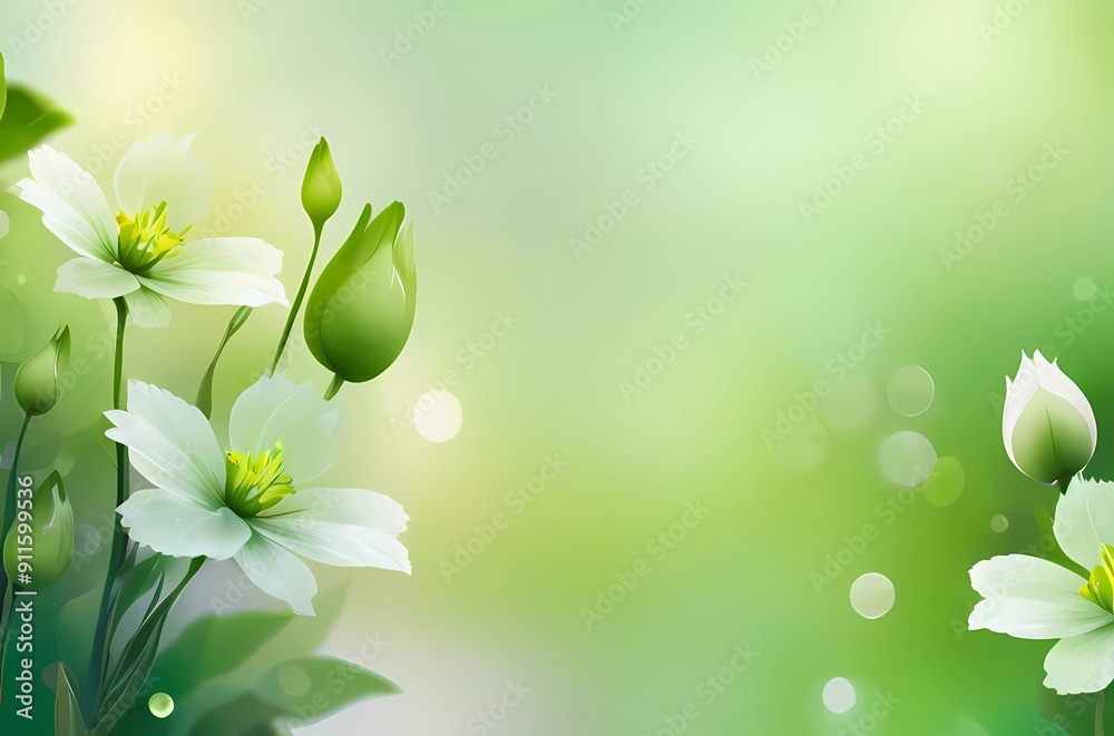 blur bokeh green flowers background abstract with copy space blur bokeh green flowers background abstract with copy space