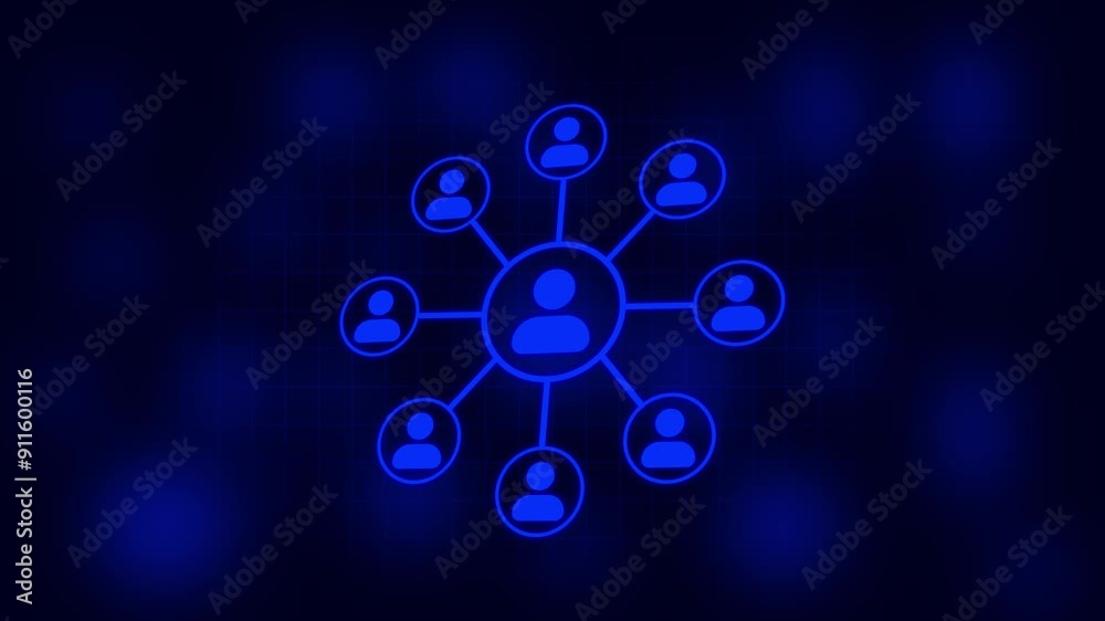 People Social networking and connection technology icons on blue background People Social networking and connection technology icons on blue background