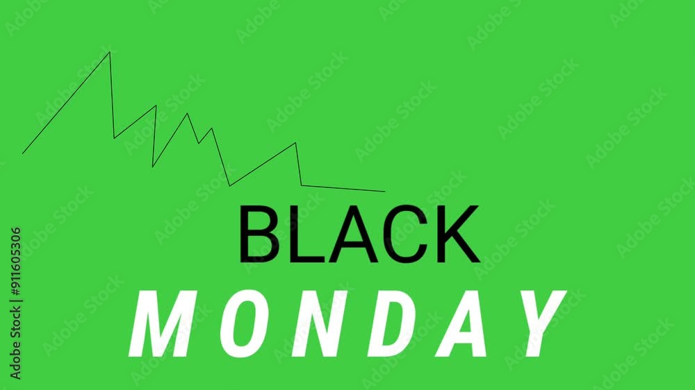 Black Monday text animation on green screen Black Monday text animation on green screen