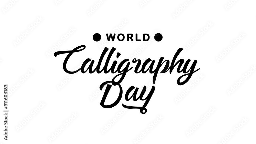 World Calligraphy Day Text Animation. Great for World Calligraphy Day Celebrations, for banner, social media feed wallpaper stories.