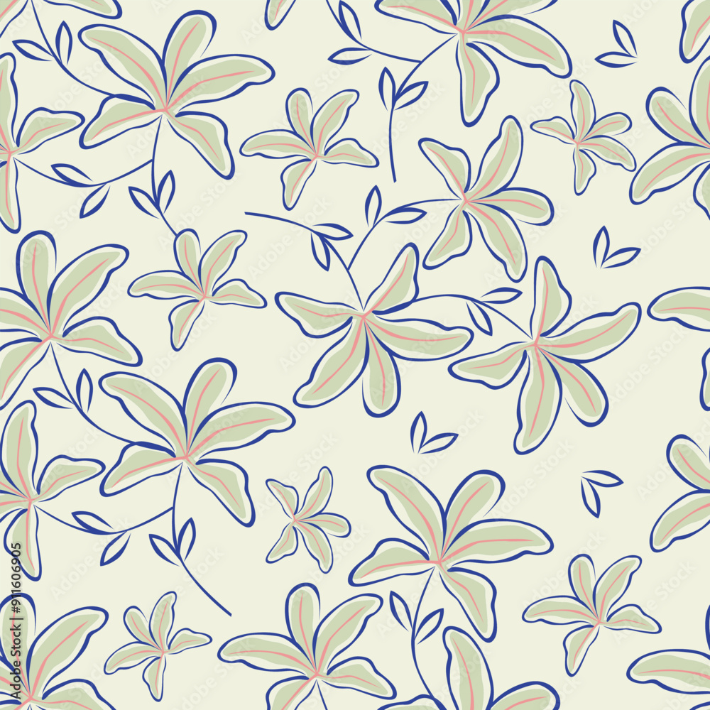 seamless vector flower pattern on background seamless vector flower pattern on background