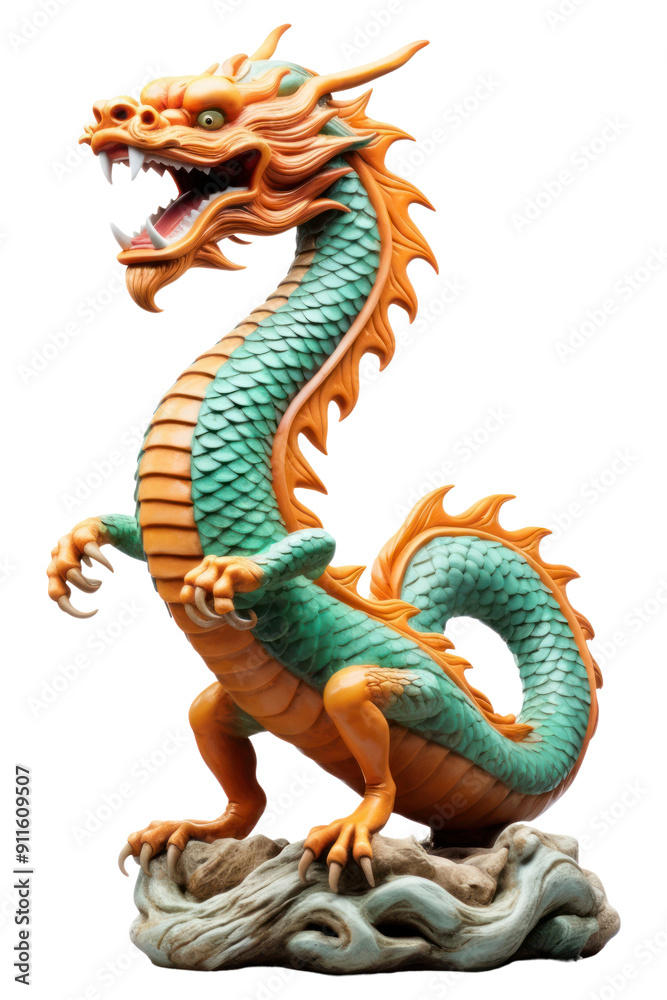Fototapeta premium PNG Chinese Dragon dragon white background representation.