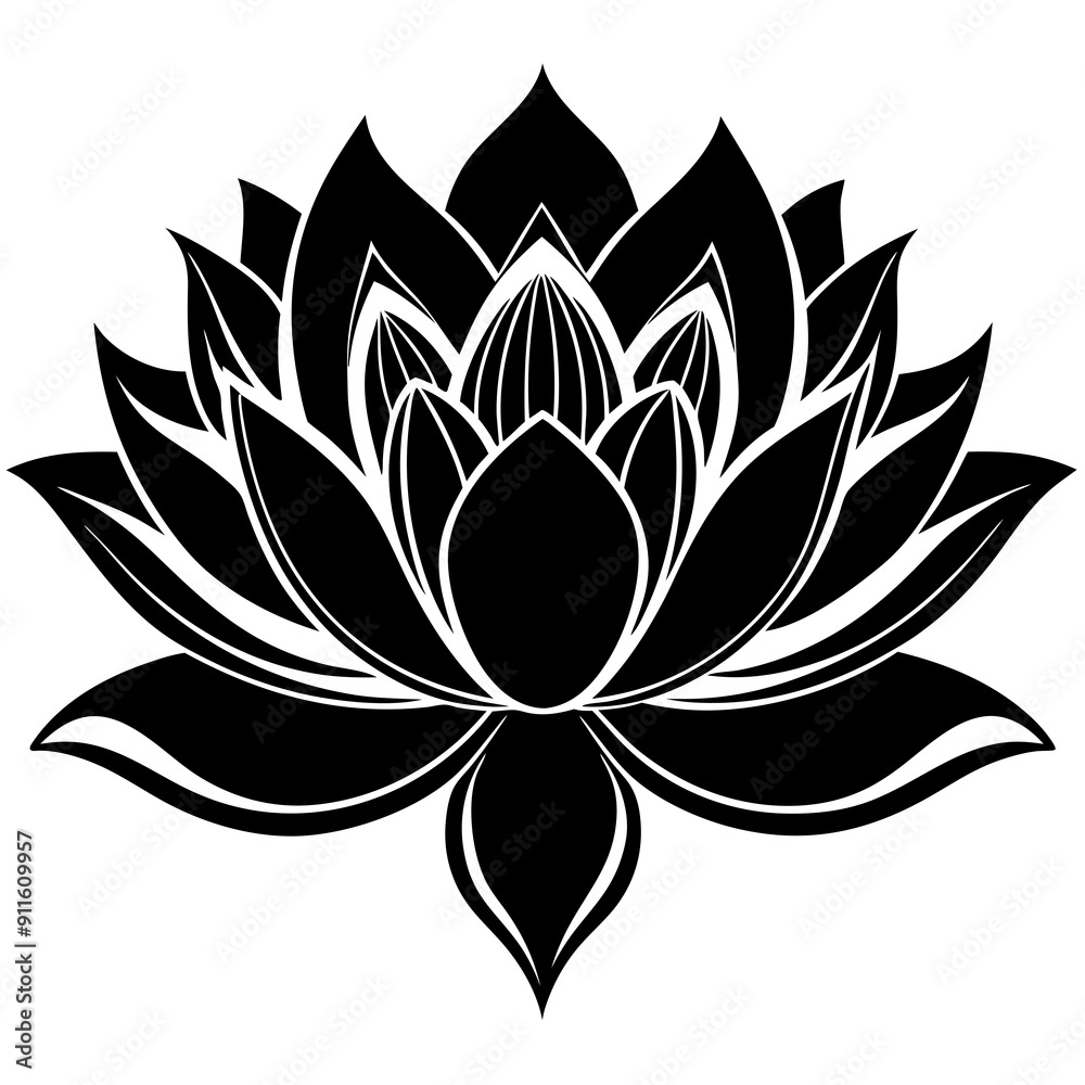 Lotus flower silhouette vector illustration Lotus flower silhouette vector illustration