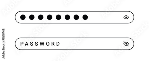 A password input field with options to show or hide the entered characters