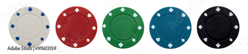 Fotografija Poker chips on white background