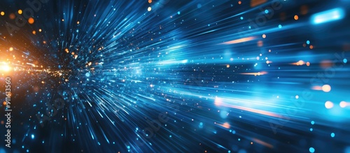 Abstract Background with Speed Effects and Blue Filter Technology Design High Tech Aesthetic