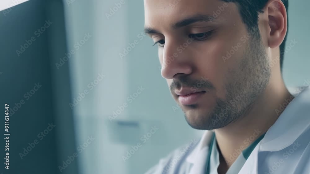 A closeup of a pharmacists face as they ring up a customers prescription and discuss any drug interactions or warnings. A closeup of a pharmacists face as they ring up a customers prescription and discuss any drug interactions or warnings.