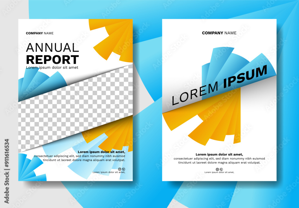 Abstract annual report template with photo holder Abstract annual report template with photo holder