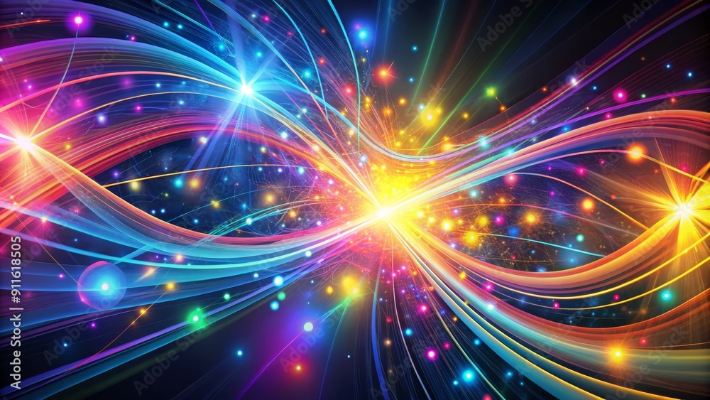 Cosmic Energy Flow - Abstract Design with Bright Lines and Glowing Stars, abstract, glowing, cosmic, energy Cosmic Energy Flow - Abstract Design with Bright Lines and Glowing Stars, abstract, glowing, cosmic, energy