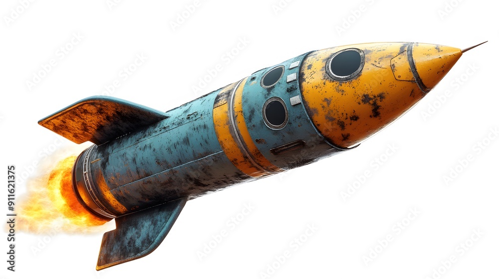 Png rocket sticker, 3D rendering, transparent background Png rocket sticker, 3D rendering, transparent background