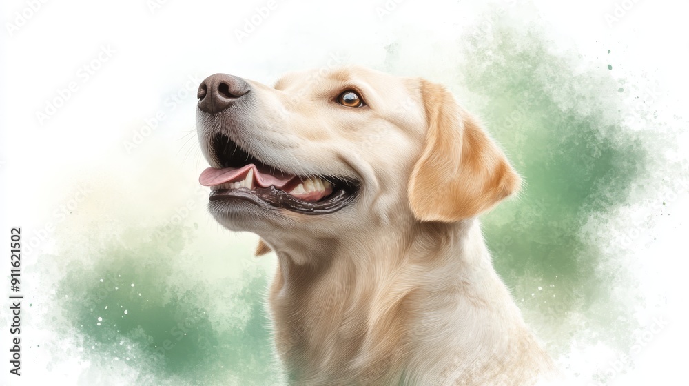 Happy Labrador Retriever with Tongue Out Happy Labrador Retriever with Tongue Out
