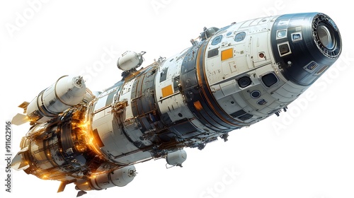 Fototapeta Naklejka Na Ścianę i Meble -  Png space probe sticker, 3D rendering, transparent background