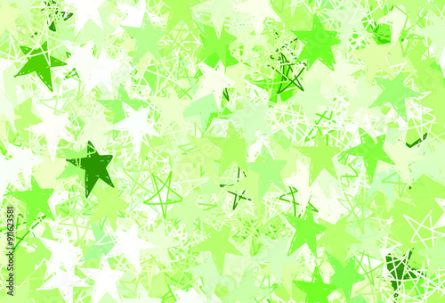 Light Green, Yellow vector pattern with christmas stars.