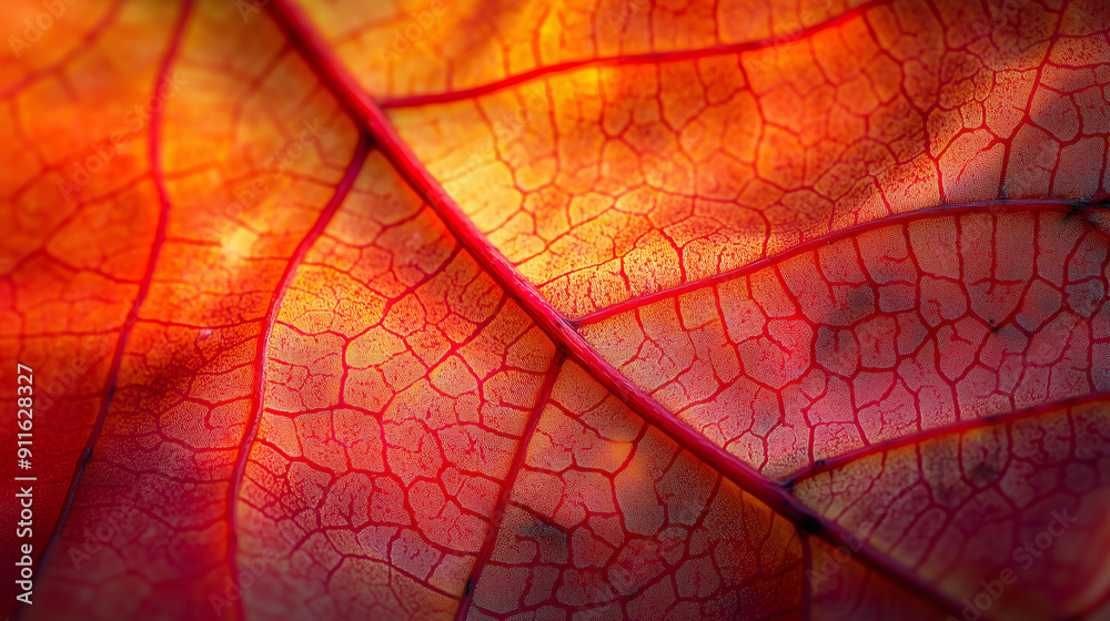Obraz premium Single Autumn Leaf Close-Up, Highlighting the Beauty of Fall