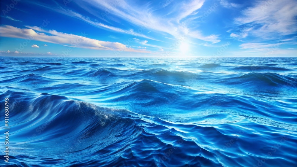 Ocean Waves Under a Blue Sky, Digital Painting, Abstract, Water, Nature, Ocean , Sky Ocean Waves Under a Blue Sky, Digital Painting, Abstract, Water, Nature, Ocean , Sky