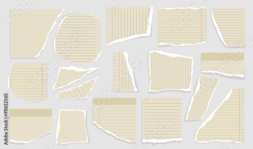 old vintage block pages new torn ripped lined and grid paper