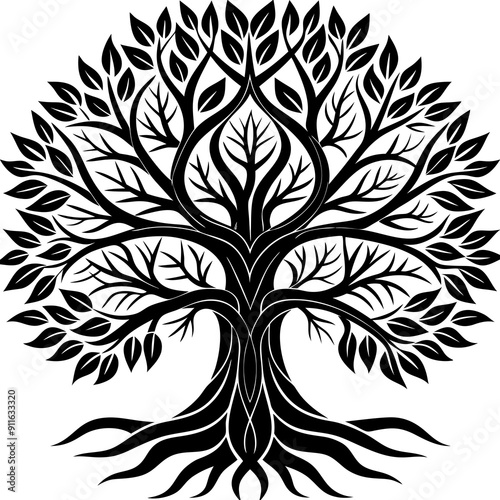 Create a Modern Vector Goddess Tree of Life on White