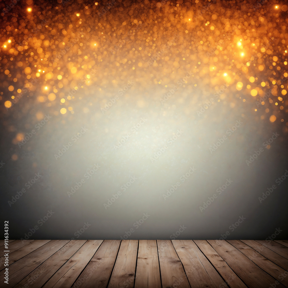 Orange Copper Bokeh Sparkle Glitter Lights Fall or Halloween Themed Square Backdrop, with Empty Rustic Wood Table Orange Copper Bokeh Sparkle Glitter Lights Fall or Halloween Themed Square Backdrop, with Empty Rustic Wood Table