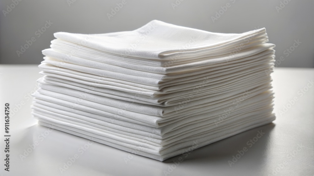 Stack of White Linen Napkins, Minimalist, Clean, Table, Interior , napkin, fabric Stack of White Linen Napkins, Minimalist, Clean, Table, Interior , napkin, fabric