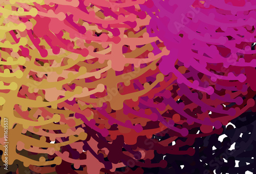 Dark Pink, Yellow vector texture with abstract forms.