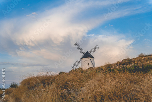 windmill at sunset - Ojos Negros, Teruel, Spain 