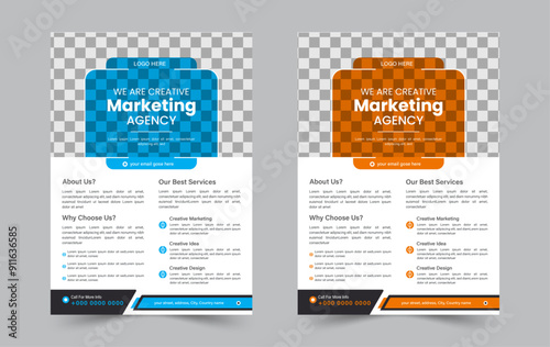 a bundle of 2 different colors a4 flyer template, abstract business flyer, vector template design or business poster template design