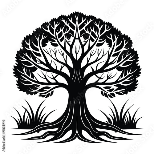 Tree silhouette vector illustration
 photo