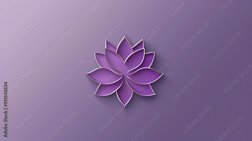 Minimal lotus flower sign logo background Minimal lotus flower sign logo background