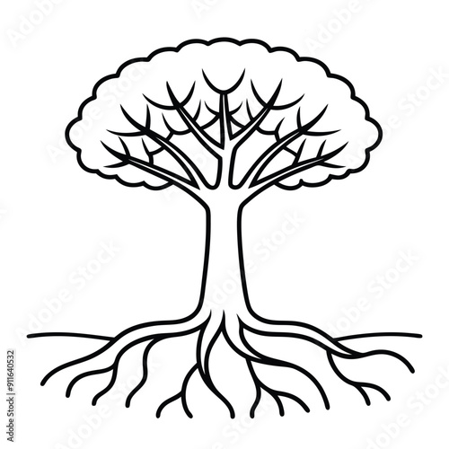 Tree silhouette vector illustration
 photo