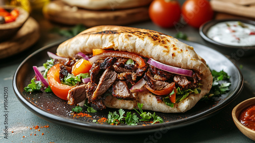 gyros pita sandwich photo