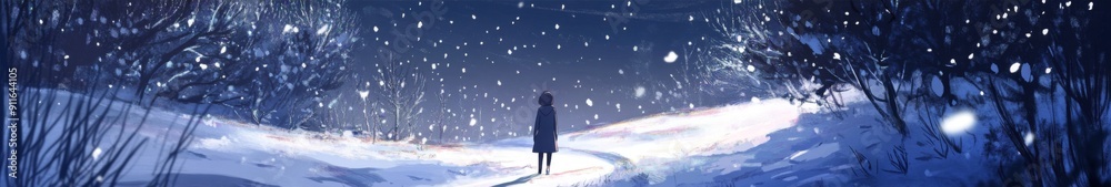 Winter's Cozy Embrace: A High-Resolution Hand-Drawn Illustration of Nature's Tranquil Repose in the Snow, Interpreting the Season's Charm with Bright and Welcoming Warmth in Anime Style. Winter's Cozy Embrace: A High-Resolution Hand-Drawn Illustration of Nature's Tranquil Repose in the Snow, Interpreting the Season's Charm with Bright and Welcoming Warmth in Anime Style.