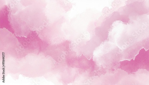 Artistic periwinkle, pink and white watercolor background with abstract cloudy sky concept. Grunge abstract paint splash artwork illustration. Beautiful abstract fog cloudscape wallpaper.