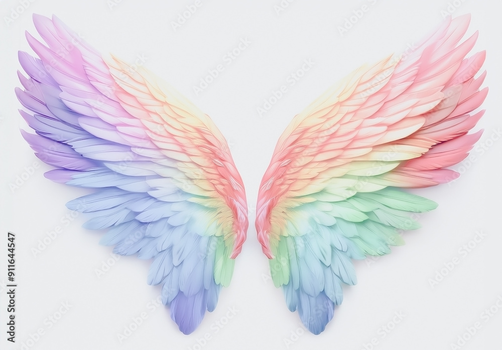 Fototapeta premium Angel wings, 天使の羽根, generated by AI.