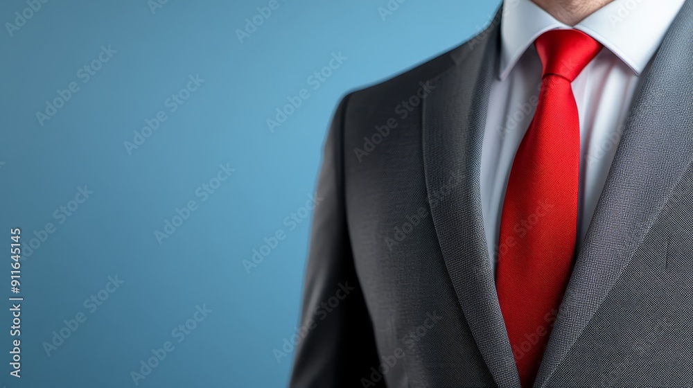 Closeup of Business Suit with Red Tie Closeup of Business Suit with Red Tie