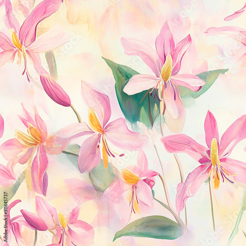 seamless watercolor floral primitive wallpaper