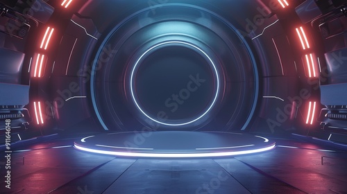 futuristic and clean stage blank center background 