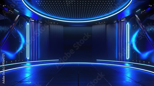 futuristic and clean stage blank center background 