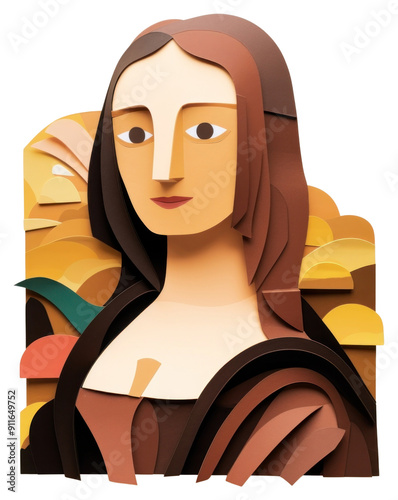 PNG Mona lisa painting portrait craft.