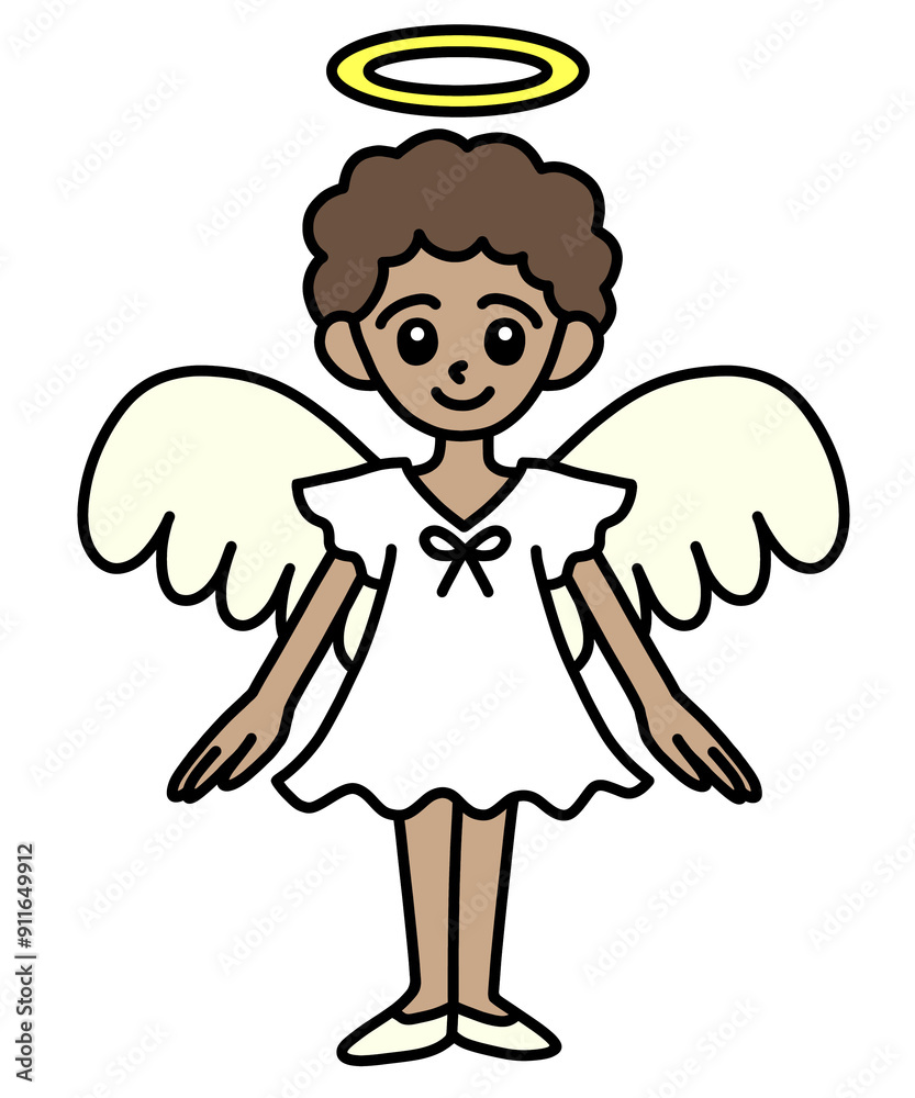 A cute angel girl wearing a white dress A cute angel girl wearing a white dress