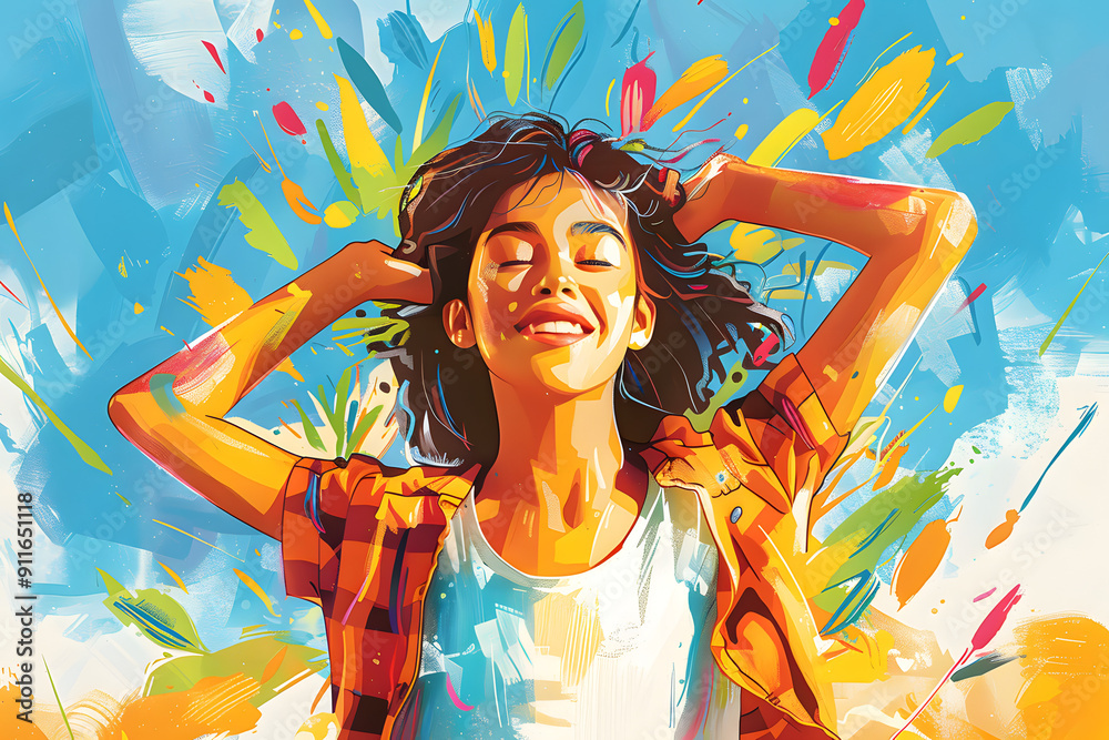 Celebrating International Youth Day. Happy Young person background illustration. Celebrating International Youth Day. Happy Young person background illustration.