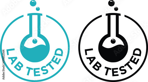 Lab tested round vector badge icon design