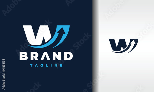 letter w arrow up logo