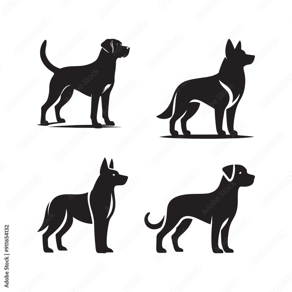 Dog silhouette vector illustration Dog silhouette vector illustration