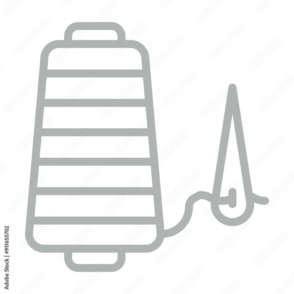 thread needle Vector Line Grey Icon Design