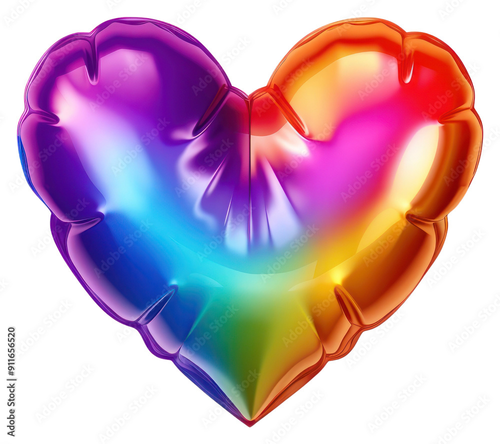 Fotografie PNG Heart rainbow balloon shape.