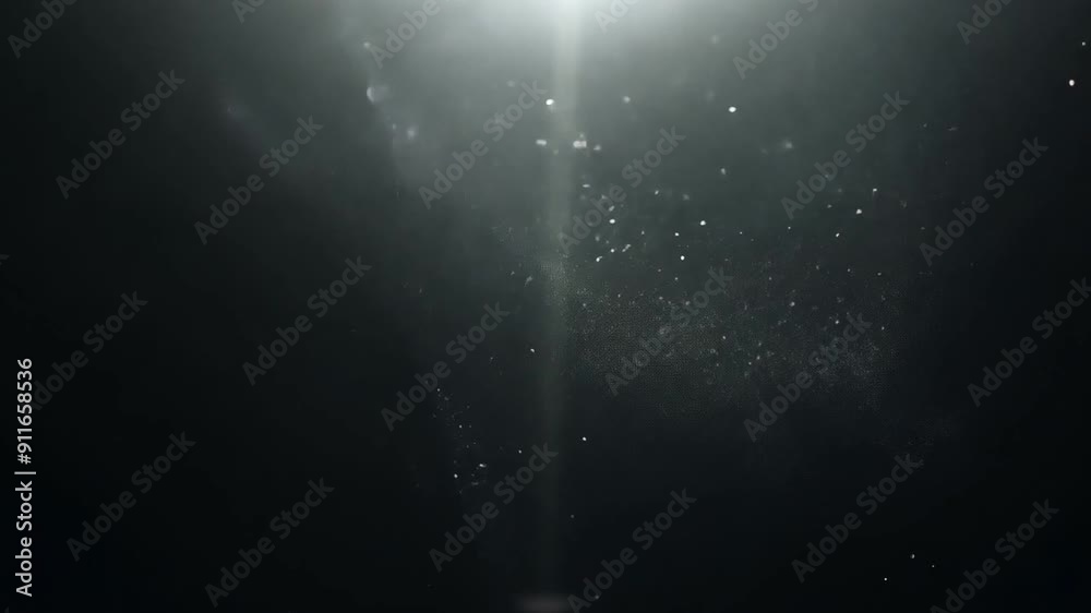 Light Beam Penetrating Dark Water with Particles
